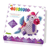 Creagami Unicorn Origami Set - Large (576-piece) 3D Modular Paper Folding Kit for Art and Craft Lovers Ages 7 - Adult, Clear Creagami