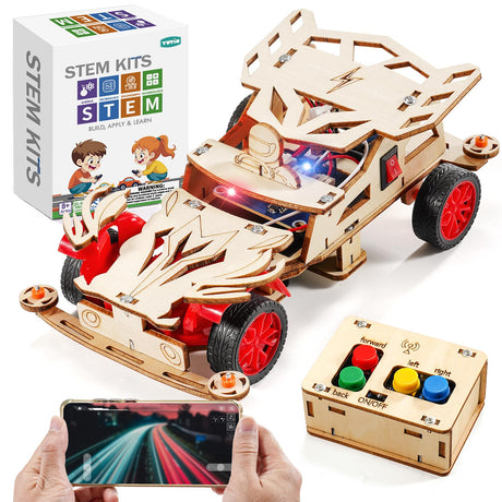 STEM Kits for Kids Ages 8-10, Remote Control Car Model Building Kit for Boys 8-12, Wooden 3D Puzzles 8-13, Wood Science Crafts Projects, STEM Toys Gifts for 8 9 10 11 12 13 14 Year Old Teen Boys Girls Yutin