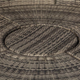 Outsunny 4-Piece Round Convertible Daybed with Cushions, Outdoor PE Rattan Patio Wicker Sofa Set, Sunbed with Adjustable Sun Canopy, Sectional Sofa, 2 Chairs, Table, 3 Pillows, Gray Outsunny