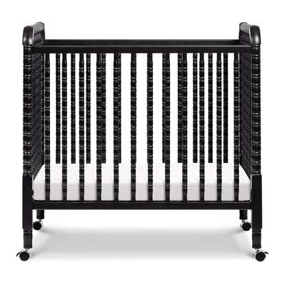 DaVinci Jenny Lind 3-in-1 Convertible Mini Crib in Ebony, Removable Wheels, Greenguard Gold Certified