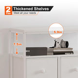 EnHomee White Dresser for Girls Bedroom with 7 Drawers and 2 Shelves, Girls Dresser with Wooden Top and Metal Frame, Cute Dressers & Chest of Drawers for Bedroom, Closets,Nursery,White EnHomee