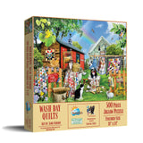 SUNSOUT INC - Wash Day Quilts - 500 pc Jigsaw Puzzle by Artist: Lori Schory - Finished Size 18" x 24" Animals - MPN# 35263 SunsOut