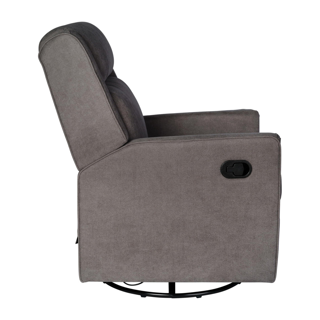EMMA + OLIVER Mari Manual Glider Rocking Recliner, Traditional Recliner with 360 Degree Swivel, for Living Room, Bedroom, or Nursery, Fabric Upholstered, Dark Gray EMMA + OLIVER