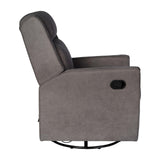EMMA + OLIVER Mari Manual Glider Rocking Recliner, Traditional Recliner with 360 Degree Swivel, for Living Room, Bedroom, or Nursery, Fabric Upholstered, Dark Gray EMMA + OLIVER