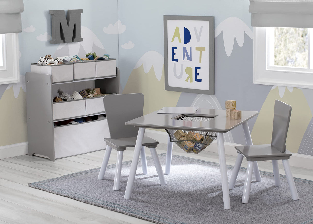 Delta Children 4-Piece Toddler Playroom Set, Grey/White Delta Children