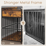 Saudism Large Dog Crate Furniture, Dog Kennel Indoor, Wood Dog Cage Table with Drawers Storage, Heavy Duty Dog Crate, Jaula para Perros, Sturdy Metal, 40.5" L×23.6" W×35.4" H Saudism