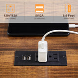 VECELO Nightstand, Bedside End Tables with Charging Station, USB Ports, Drawer Shelf, Night Stand for Bedroom Living Room 2-Pack, Brown VECELO