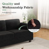 Apicizon 89" Black Couch, Comfy Couch Clound Couch 3 Seater Sofa for Living Room, Dark Grey Sofa Couch Modern Couches with Removerable Cover for Bedroom, Chenille Apicizon