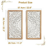 AHUONEL 2 Panel Wall Art Decor Wall Sculpture, Carved Wood Wall Decor Wall Hanging Decor, Rustic Farmhouse Wall Decor for Living Room Bedroom Entryway Hall Office Home Decor, 23"x11.5" AHUONEL