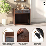 Giantex Dog Crate Furniture - Wooden Dog Cage End Table with 2 Storage Drawers, Latched Door, Pet House Dog Kennel Indoor for Small Dogs, Furniture-Style Dog Crate Side Table, Brown Giantex