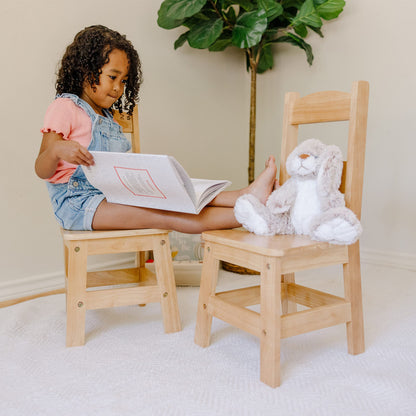 Melissa & Doug Wooden Chairs, Set of 2 - Blonde Furniture for Playroom - Kids Wooden Chairs, Children's Wooden Playroom Furniture