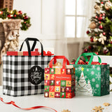 YANGTE 20 Pack Christmas Gift Bags Assorted Sizes, Reusable Tote Bags with Handle, Includes 4 Large 8 Medium 8 Small Non-Woven Christmas Bags for Xmas Party Favors YANGTE