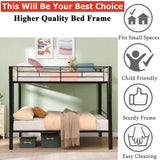 ZMIZAKOY Heavy Duty Full Over Full Bunk Bed for Kids Adults Teens, Metal Bunk Bed Full Over Full with Sturdy Guard Rail & 2 Side Ladders, Convertible Bunkbed,No Box Spring Needed (Black) ZMIZAKOY