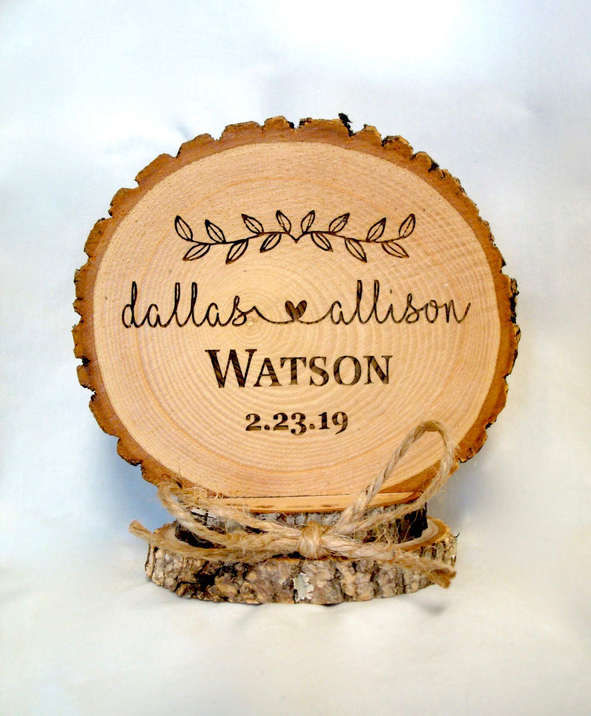 Rustic Wedding Cake Topper Handmade Wood Slices, Personalized Cake Top WoodArtSupply