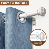 SIMEWIN White Curtain Rods for Windows 28 to 48 Inches Adjustable Decorative 1 Inch Diameter Single Window Curtain Rod Set with Classic Finials, White Finishing SIMEWIN