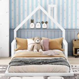 Harper & Bright Designs Twin House Bed Frame with Solid Wood Slats - White Harper & Bright Designs