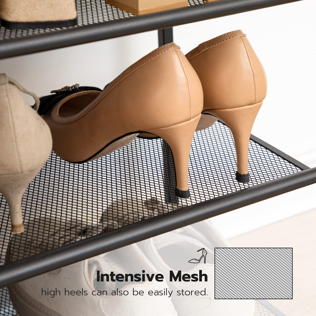 HOOBRO Shoe Rack, 10-Tier Shoe Storage Organizer, Large Capacity Shoe Shelf for Front Door Entrance, Entryway, Hallway, Holds 36-40 Pairs of Shoes, Closet, Rustic Brown and Black BF107XJ01 HOOBRO