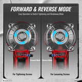 AVID POWER 1/2 Impact Wrench Brushless, 20V Cordless Impact Gun w/ 3 Variable Speeds, Max Torque 370ft-lbs (500N.m), 3.0Ah Li-ion Battery, 4Pcs Impact Sockets, Fast Charger AVID POWER