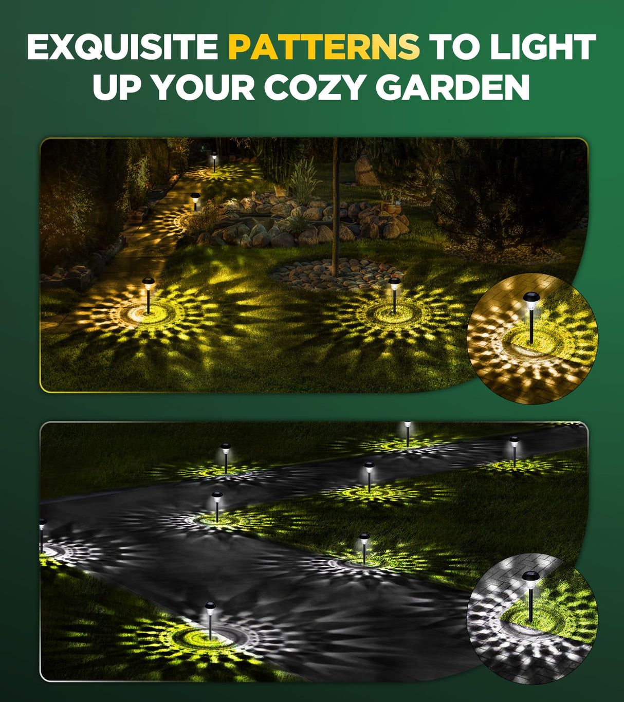 Super Bright Solar Lights Outdoor Waterproof 10 Pack, from Dusk to Dawn Up to 12H Solar Light for Outside, Auto On/Off Solar Powered Garden Pathway Lights, Yard Landscape Lighting AUVERI