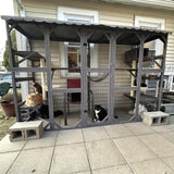 Catio Outdoor Cat Enclosure Window Cat House Wall Mounted Wooden Cat Cage with Scratching Posts,Resting Box GUTINNEEN