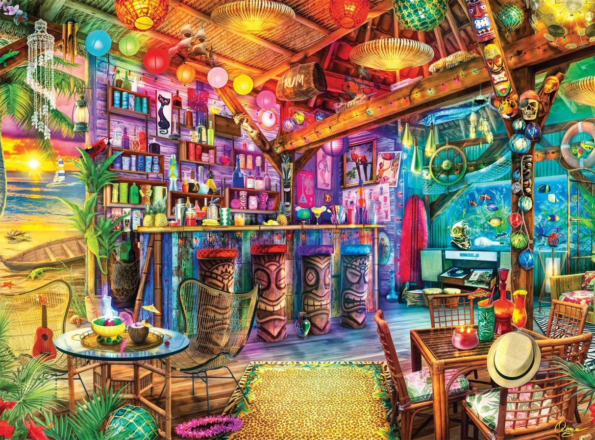Buffalo Games - Aimee Stewart - Tiki Beach Sunset - 1000 Piece Jigsaw Puzzle Buffalo Games