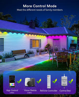 ANGELHALO Permanent Outdoor Lights, 100ft Smart Outdoor Lights with 72 LED Lights, Cool/Warm Eaves Lights IP65 Waterproof for Christmas, Halloween, Party, Compatible with Alexa, Google Assistant ANGELHALO