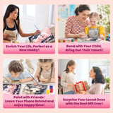 Bowetile 2 Pack Cat Paint by Numbers for Adults Beginners Framed, Adults' Paint-by-Number Cat Kits, Easy Adult Paint by Number Kits on Canvas, Acrylic Number Painting for Home Decor, 8x8in Bowetile