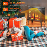 R.W.FLAME Electric Fireplace Stove Heater with Remote Control, 25" Fireplace Heater, Adjustable Brightness and Heating Mode, Overheating Safe Design,Flame Work with or Without Heat R.W.FLAME