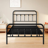 zunatu Twin Size Metal Platform Bed Frame/Victorian Style Headboard and Footboard/Steel Slat Support/Easy Assembly/No Box Spring Needed/Underbed Storage/Noise Free/Black zunatu