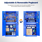 Yizosh Metal Garage Storage Cabinet with Locking Doors and Drawers, Heavy Duty Steel Tool Cabinet with Pegboard, 71" - Lockable Cabinets for Garage, Warehouse, Basement (Blue) Yizosh