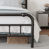 BOSRII King Size Bed Frame with Headboard and Footboard, 18 Inches High, 3500 Pounds Heavy Duty Metal Slats Support for Mattress, No Box Spring Needed,Noise-Free, Black BOSRII