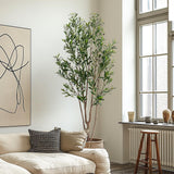 Erimda 7FT Artificial Olive Tree Tall Faux Silk Plant Tall Faux Olive Tree with Natural Wood Trunk & Lifelike Fruits Fake Potted Tree or Home Office Decor erimda