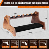 simesove Walnut Wood Pistol Rack Gun Rack, Gun Safe Pistol Storage, Gun Safe Accessories Organizer, 6 Pistol Rack Holder with Carpeted simesove