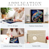 Sanjee 5D Special Shape Diamond Art Kits for Beginners, Chameleon Diamond Painting Kits for Adults, Crystal Rhinestones Diamond Painting for Home Wall Decoration Gift, 12×12inch Sanjee