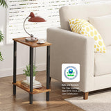 TUTOTAK Small Side Table, Narrow End Table, Skinny Sofa Table, Slim Nightstand, Couch Table, Living Room, Bed Room, Brown TB01BB062 TUTOTAK