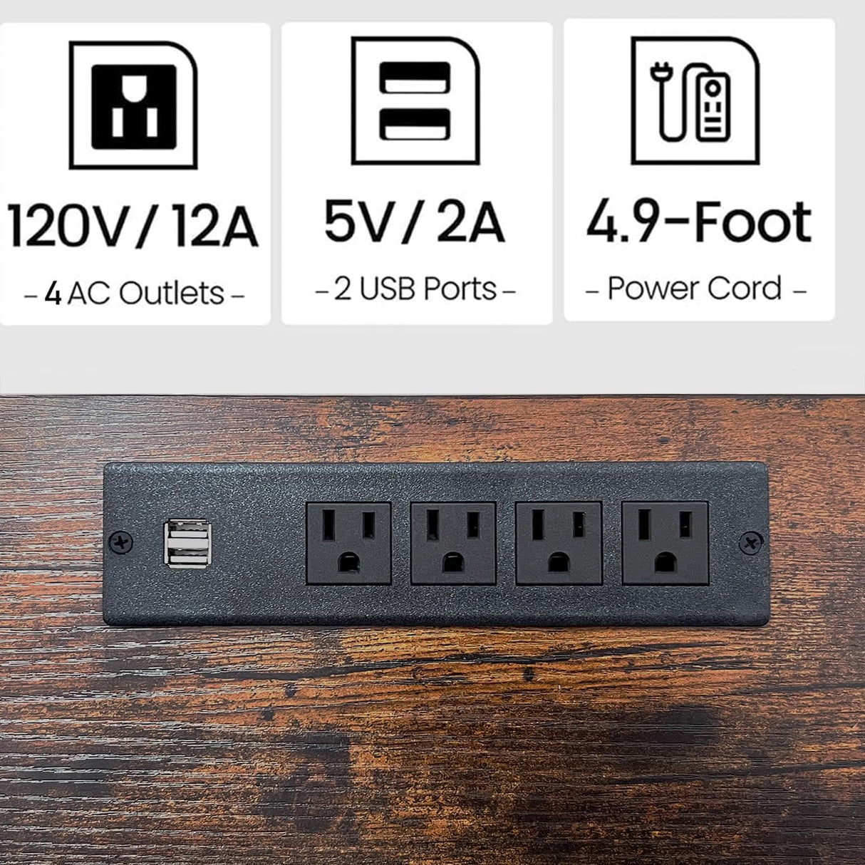 HHETOGOL Modern LED TV Stand with Power Outlet for Living Room+75 Inch Wood TV Media Console for 55/65/75 inch TVs，Industrial TV Stand，TV Stand Media Entertainment Center，Rustic Brown LTV06BE HHETOGOL