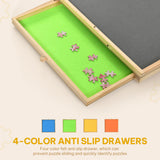 DWVO 2 in 1 Puzzle Board with Drawers, 2000 Pieces Tilting Puzzle Board with Spinning Lazy Susan, Rotating Puzzle Table with Drawers and Cover, Wooden Jigsaw Table for Puzzle Enthusiasts DWVO