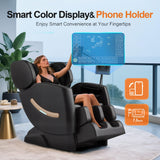 LetvbRFxy 2025 Massage Chair Full Body, Zero Gravity Shiatsu Massage Recliner Chair, 10 Fixed Rollers, Airbags, Heating, Auto Mode, Touch Screen Controller, Nightlights for Living Room, Bedroom(Black) LetvbRFxy