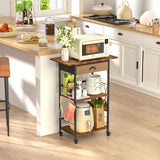 Kitchen Microwave Cart with Storage,3 Tier Rolling Microwave Stand with Drawer,Kitchen Utility Cart on Wheels,Coffee Cart Small Appliance Storage Shelf Rack Organizer for Living Room, Office, Balcony Cidaziya