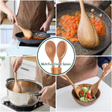 Wood Spoon, Healthy Acacia Wooden Cooking Spoons, Durable Kitchen Serving Spoon Scooper, Non Scratch Wood Ladle Tableware For Cooking, Serving Salad, Stirring Soup, Easy to use Decent Vrvege