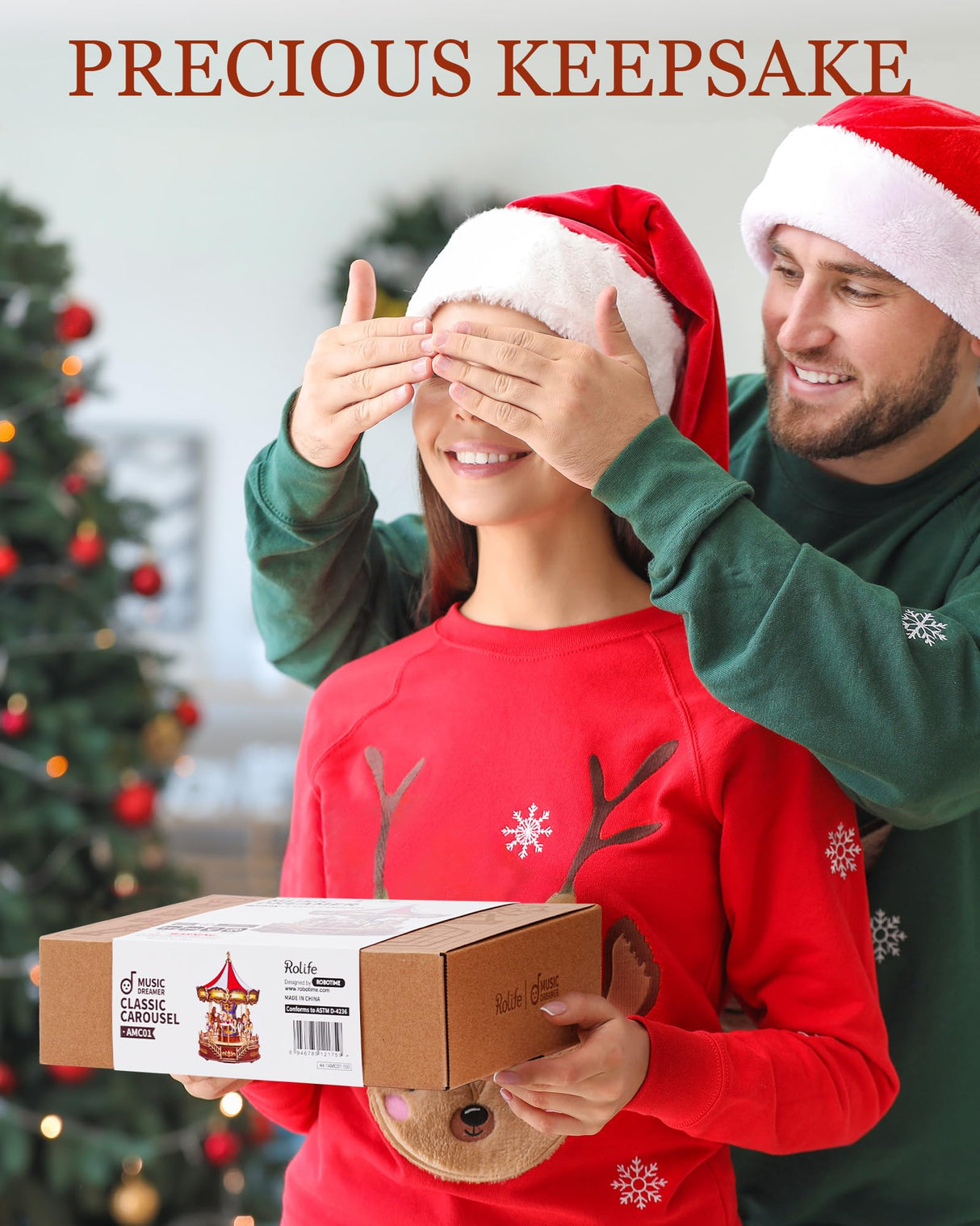 Rolife Wooden 3D Puzzles for Adults, DIY Carousel Music Box with Chaser Lights 11.6" Model Building Kit, Construction Project Craft Kits for Adults Hobby Home Decor Chiristmas Gifts for Boys Girls Rolife