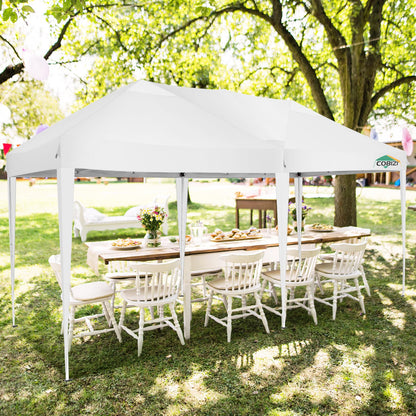 COBIZI 10x20 Pop Up Canopy Tent with 4 Removable Sidewalls, Easy Up Commercial Outdoor Canopy Tent, Waterproof and UV50+ Gazebo with Portable Bag, Tents for Parties/Backyard/Exhibition(10x20ft.