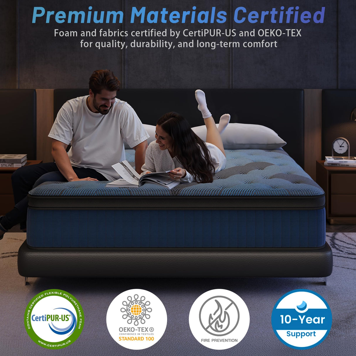 inight King Size Mattress, 12 Inch King Mattress in a Box, Durable Hybrid Mattresses with Gel Memory Foam & Pocket Springs, Medium Firm Feel, Pressure Relief, Cooling, Edge Support, Motion Isolation inight