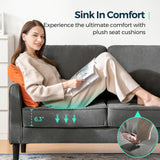 LINSY Loveseat Sofa Couch - Comfy 58" Small Loveseat for Small Spaces Modern Couches with Thick Cushion, Ergonomic Design Soft Sofa for Living Room Bedroom Apartment (Dark Grey) LINSY