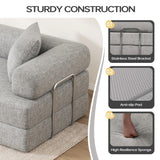 DURASPACE 78.4'' Convertible Folding Sofa Bed, Floor Sleeper Sofa Couch with Fixed-Shape Frame, Compression Comfy Couch in a Box, Boneless Modular Loveseat for Living Room (Chenille Gray) DURASPACE