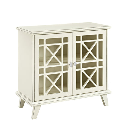 Walker Edison Wood Kitchen Accent Buffet Sideboard Entryway Serving Storage Cabinet with Doors Entryway Kitchen-Dining Room Console Living Room, 32 Inch, White - WoodArtSupply