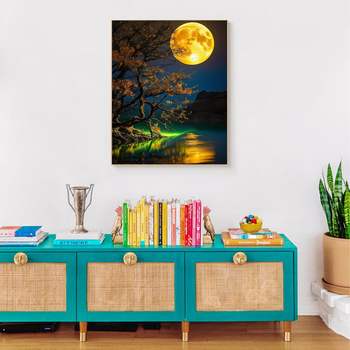 Ausanrl Moon Paint by Numbers Kits for Adults-Moon Paint by Numbers Adult,DIY Oil Painting Art Acrylic Adult Paint by Number Kits on Canvas Perfect for Gifts Home Wall Decor 16x20inch Ausanrl