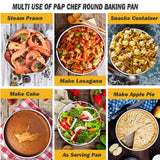 Cake Pan Set - 4”, 6”, 8”, 9.5”, P&P CHEF 4 Piece Round Baking Cake Pans Tin Stainless Steel, Oven/Pot/Dishwasher Safe, Heavy Duty & Non Toxic, Mirror Finish & Easy Clean P&P CHEF