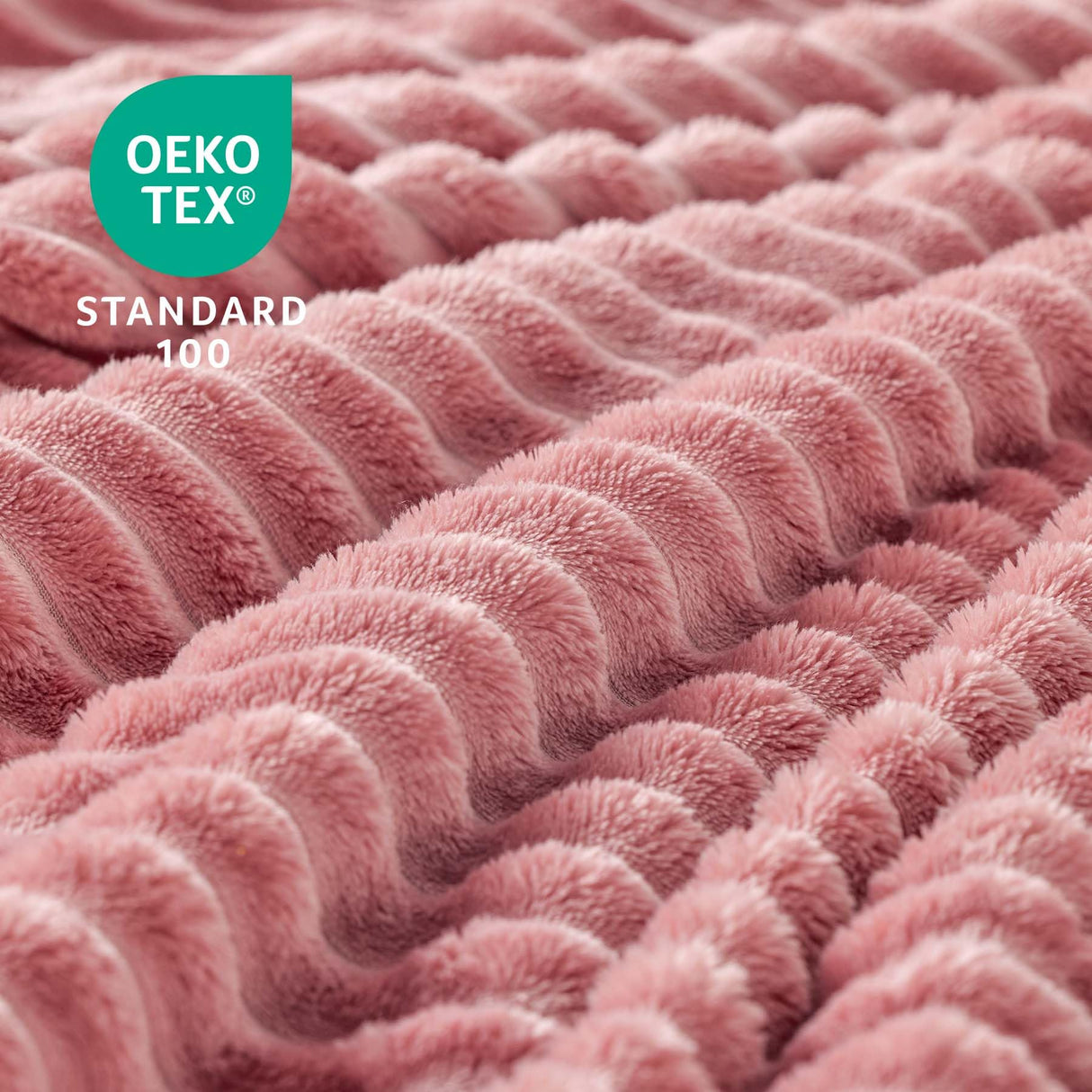 BEDELITE Fleece Throw Blanket for Couch – 3D Ribbed Jacquard Soft and Warm Decorative Fuzzy Blanket – Cozy, Fluffy, Plush Lightweight Pink Throw Blankets for Bed, Sofa, 50x60 inches BEDELITE