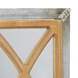 Deco 79 Wood Room Wall Mirror Window Pane Inspired Entryway Mirror, Wall Mounted Mirror 15" x 1" x 52", Brown Deco 79